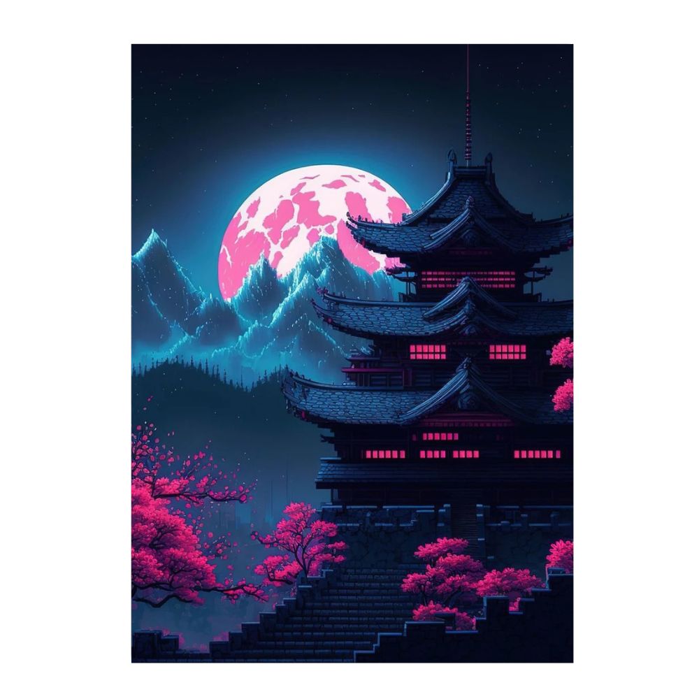Poster Japonais Temple