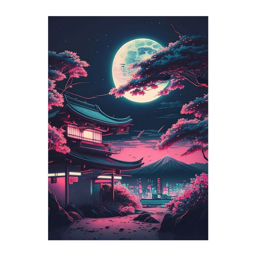 Poster Japonais Lune