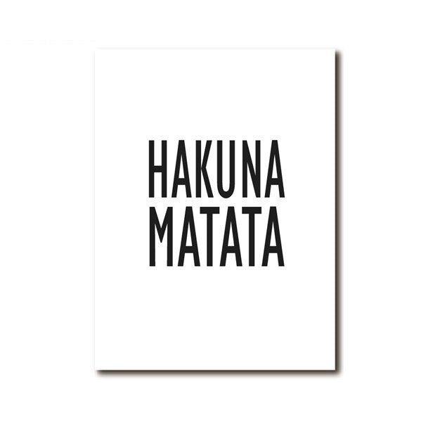 poster Noir et Blanc Bébé Hakuna Matata