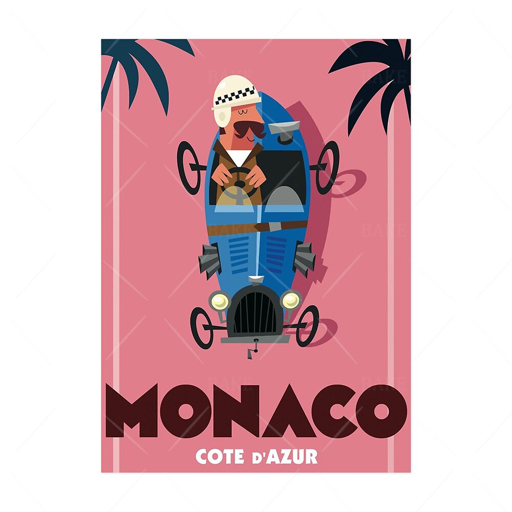 poster Ville de France Vintage Monaco