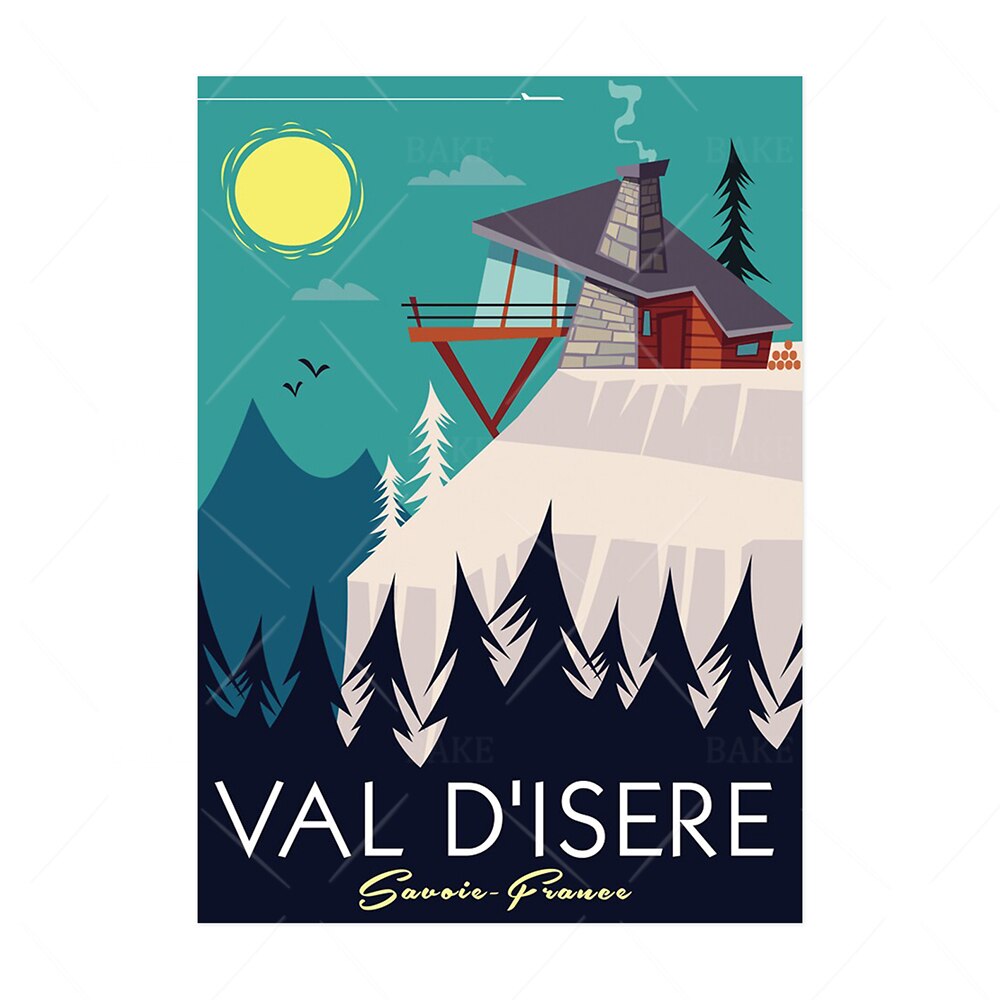 poster Ville de France Vintage Val d'Isere