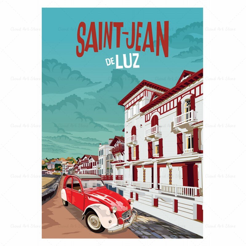 poster Ville Dessin St Jean de Luz