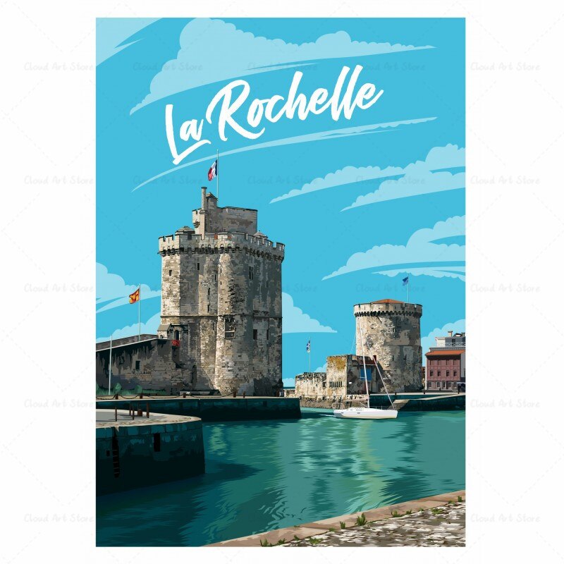 poster Ville Dessin La Rochelle