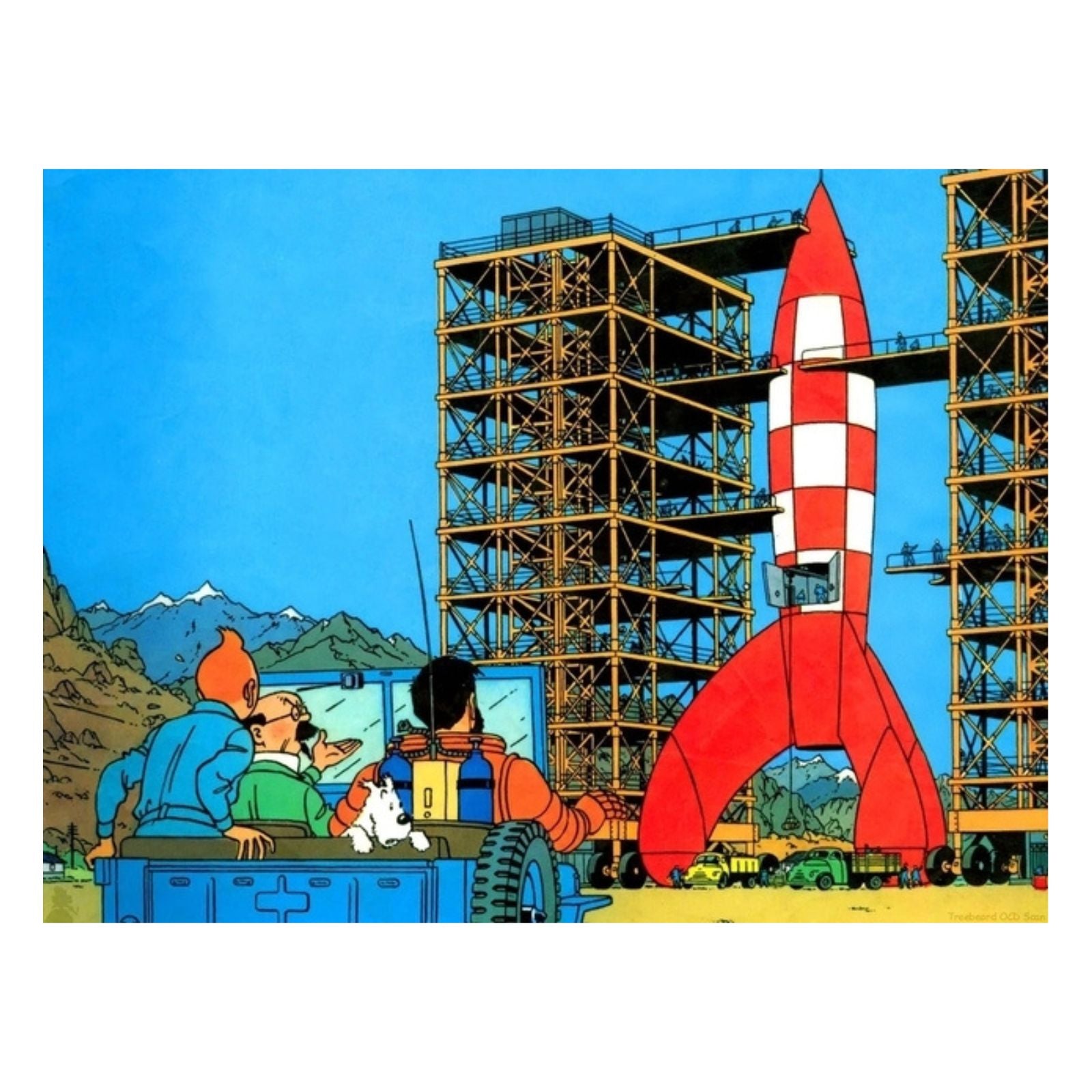 Poster Tintin Fusée : Affiche Vintage pour Décoration Murale