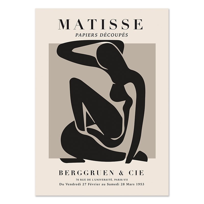 poster Matisse Noir et Blanc Femme