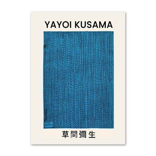 Poster colorée bleu yayoi kusama