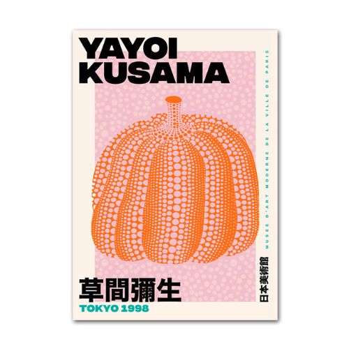 Poster Abstraite Japonaise Yayoi Kusama Citrouille