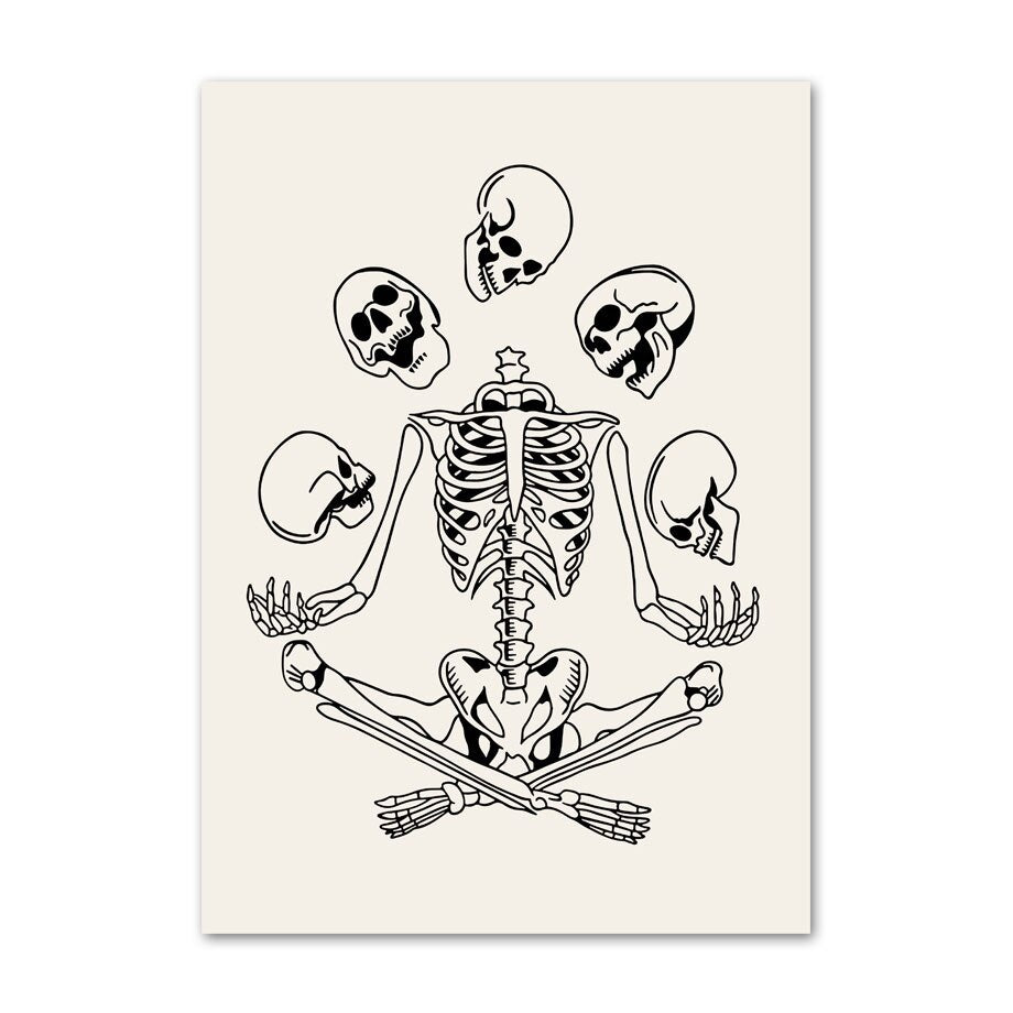 Poster Halloween Squelette Drôle