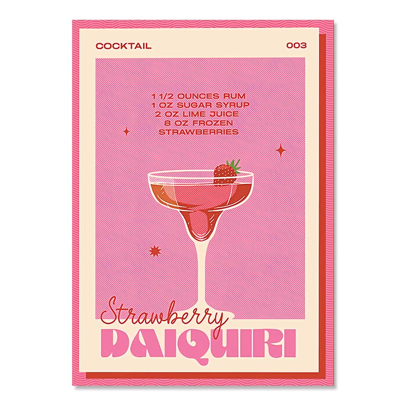 Poster cuisine cocktail daiquiri rose