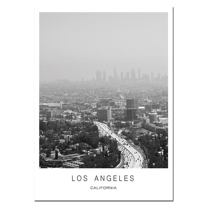 poster Noir et Blanc Ville Los Angeles