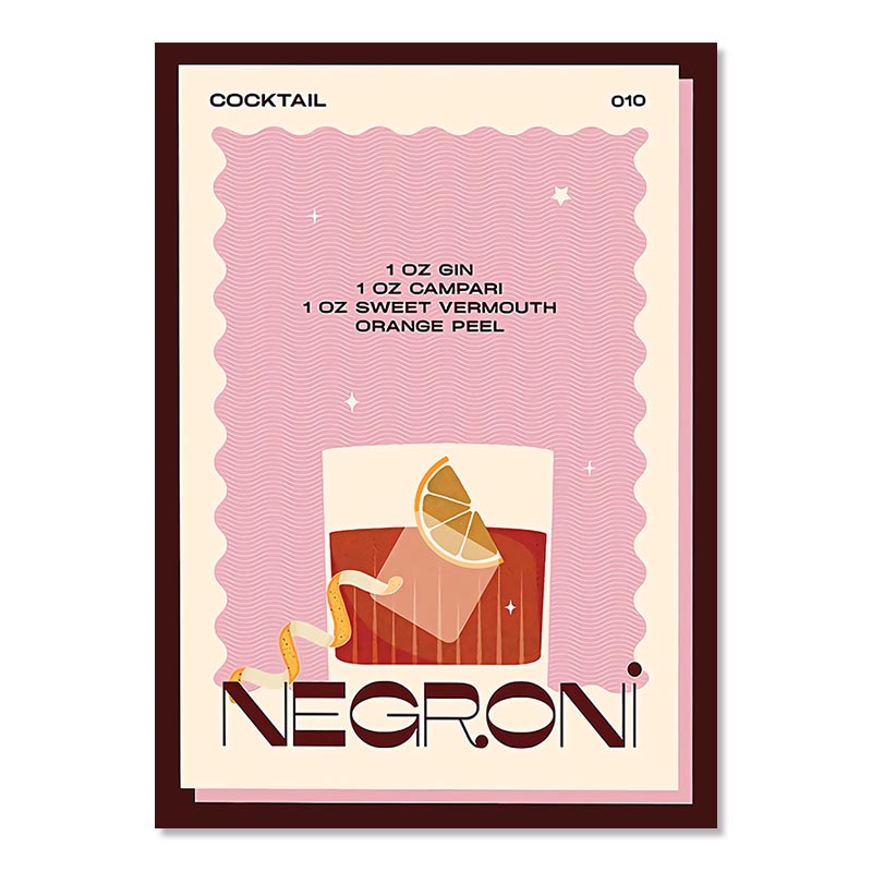 Poster cuisine cocktail negroni