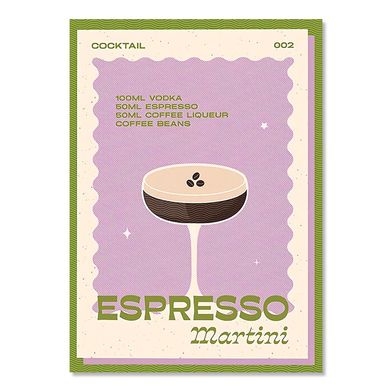 Poster cuisine cocktail espresso