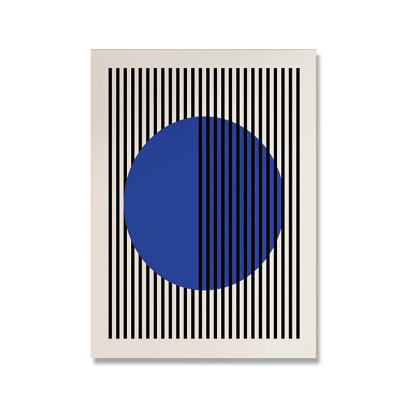poster Bauhaus Bleu Rayures