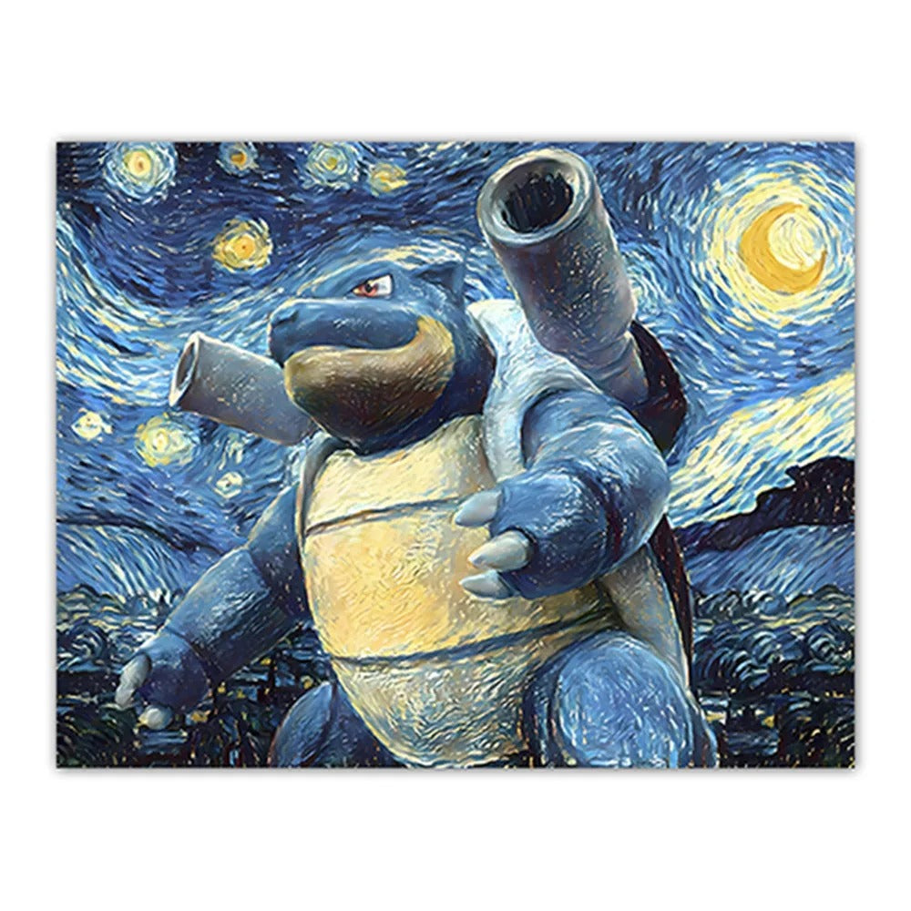 Poster Pokemon Tortank Van Gogh