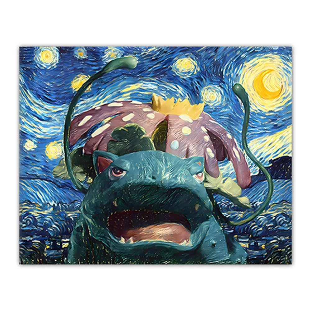 Poster Pokemon Herbiflore Van Gogh
