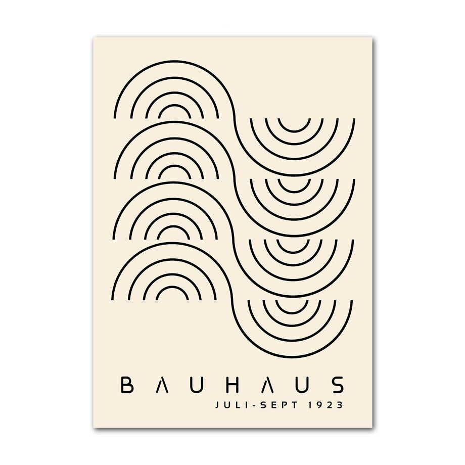 poster Bauhaus Noir et Blanc Vagues
