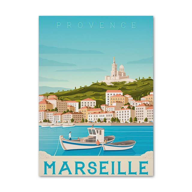 Poster coloré Ville Marseille